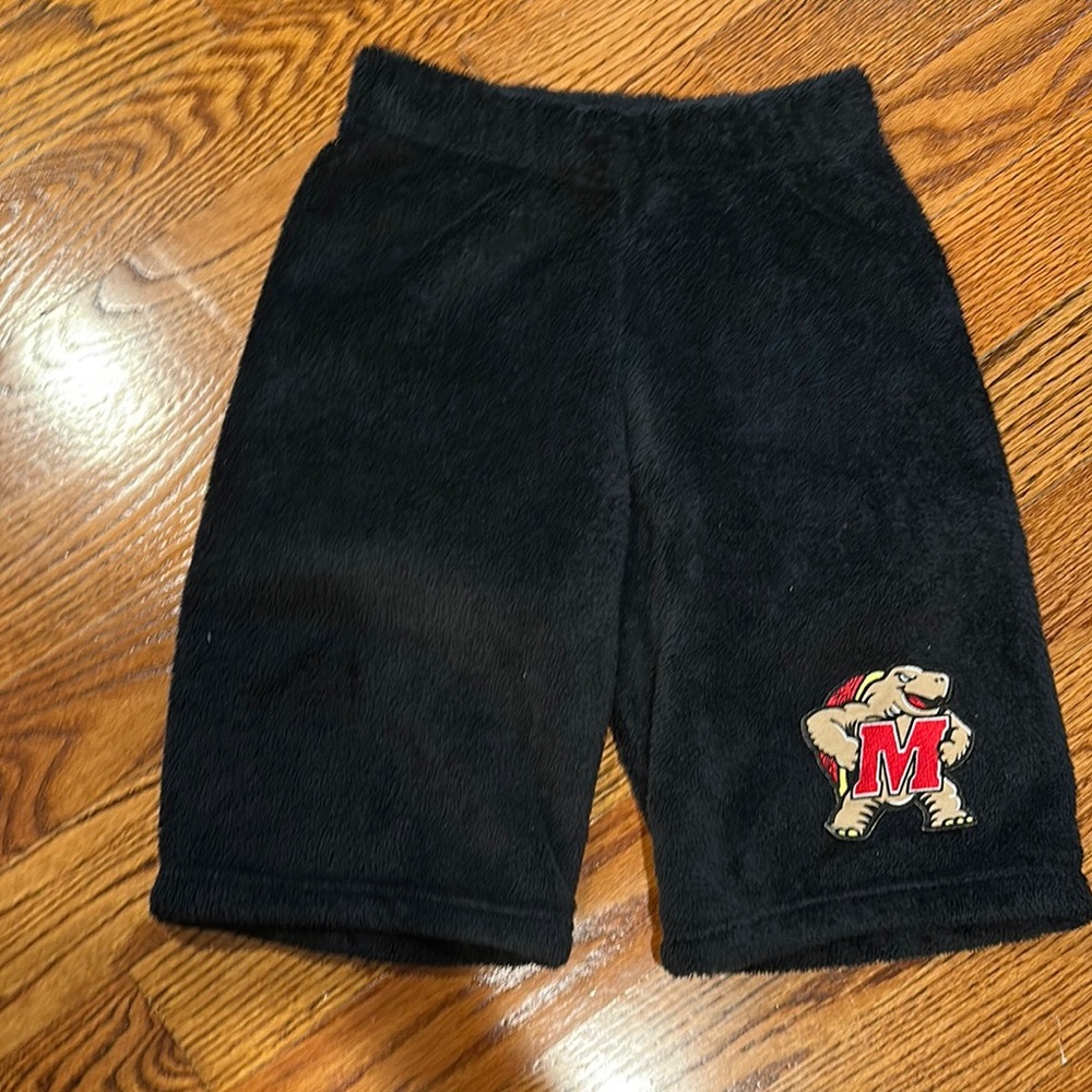 U of Maryland fuzzy lounge shorts